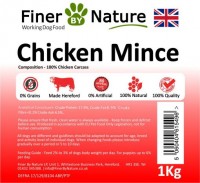 Finer By Nature Raw Chicken Mince Working Dog Food